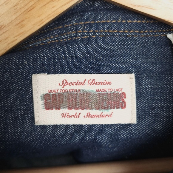 Vintage GAP Denim Shirt Mens Large Long Sleeve Button Front Point Collar 90s - Picture 14 of 16